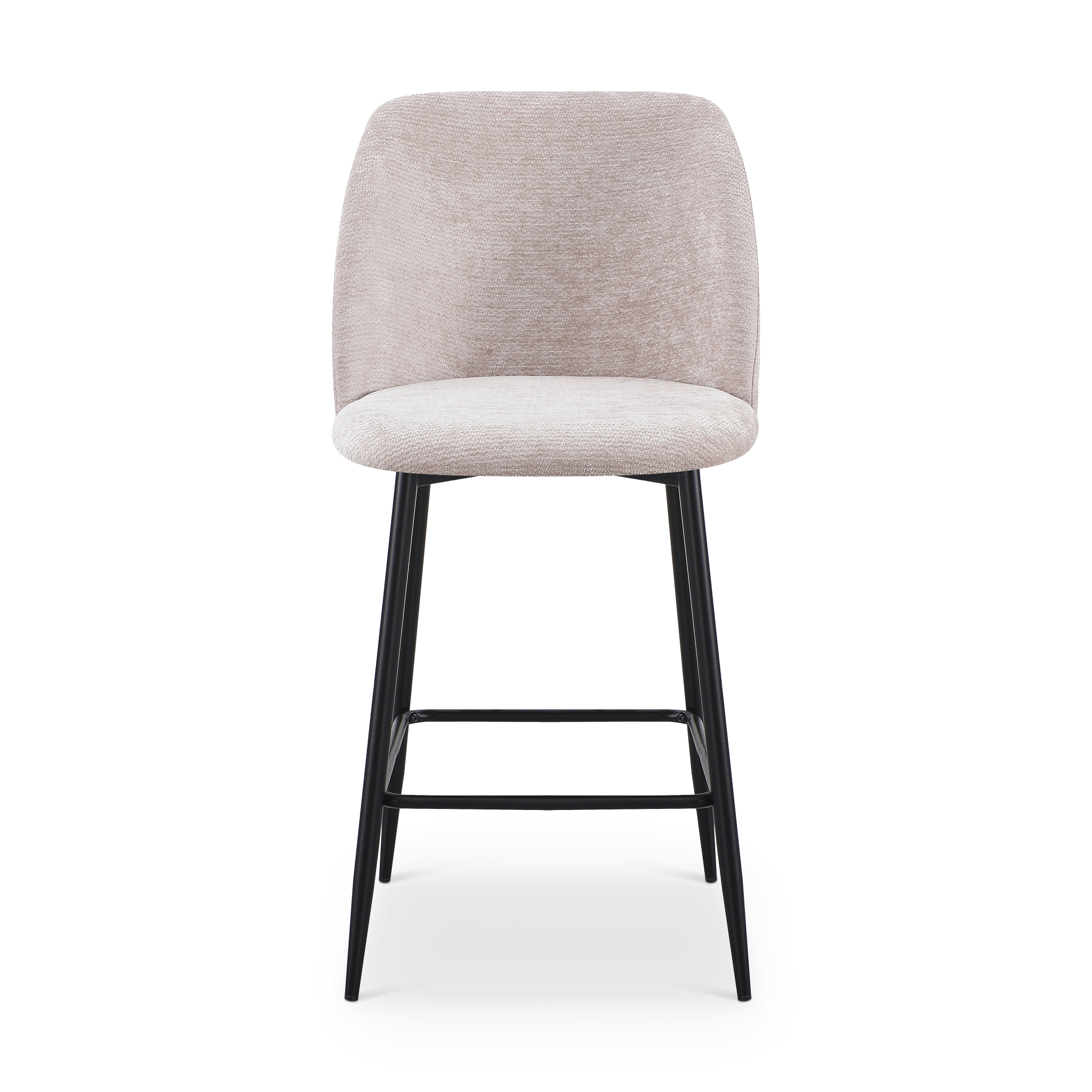 SIPPLY Bar Stool Beige Fabric Black Legs