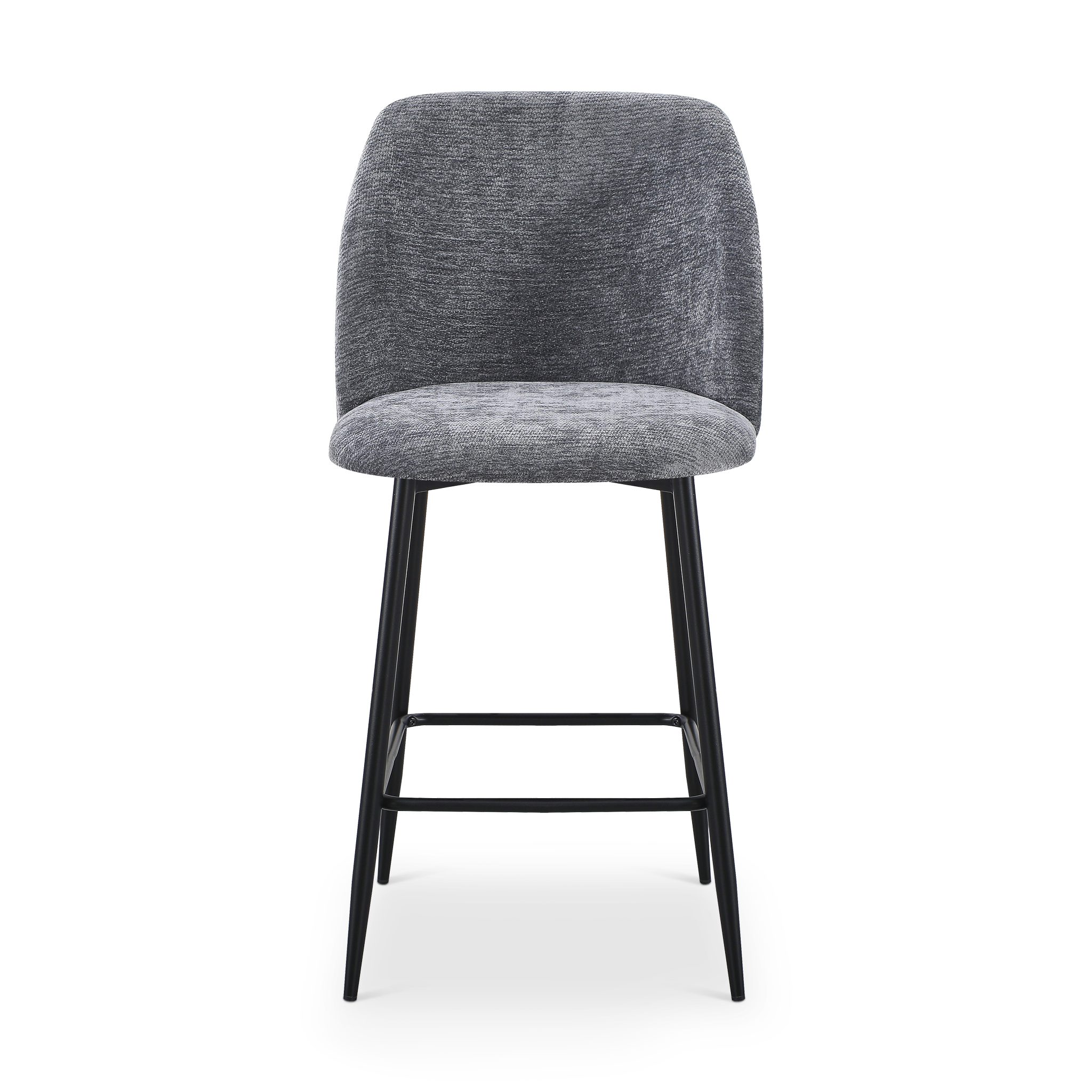SIPPLY Bar Stool Dark Grey Fabric Black Legs