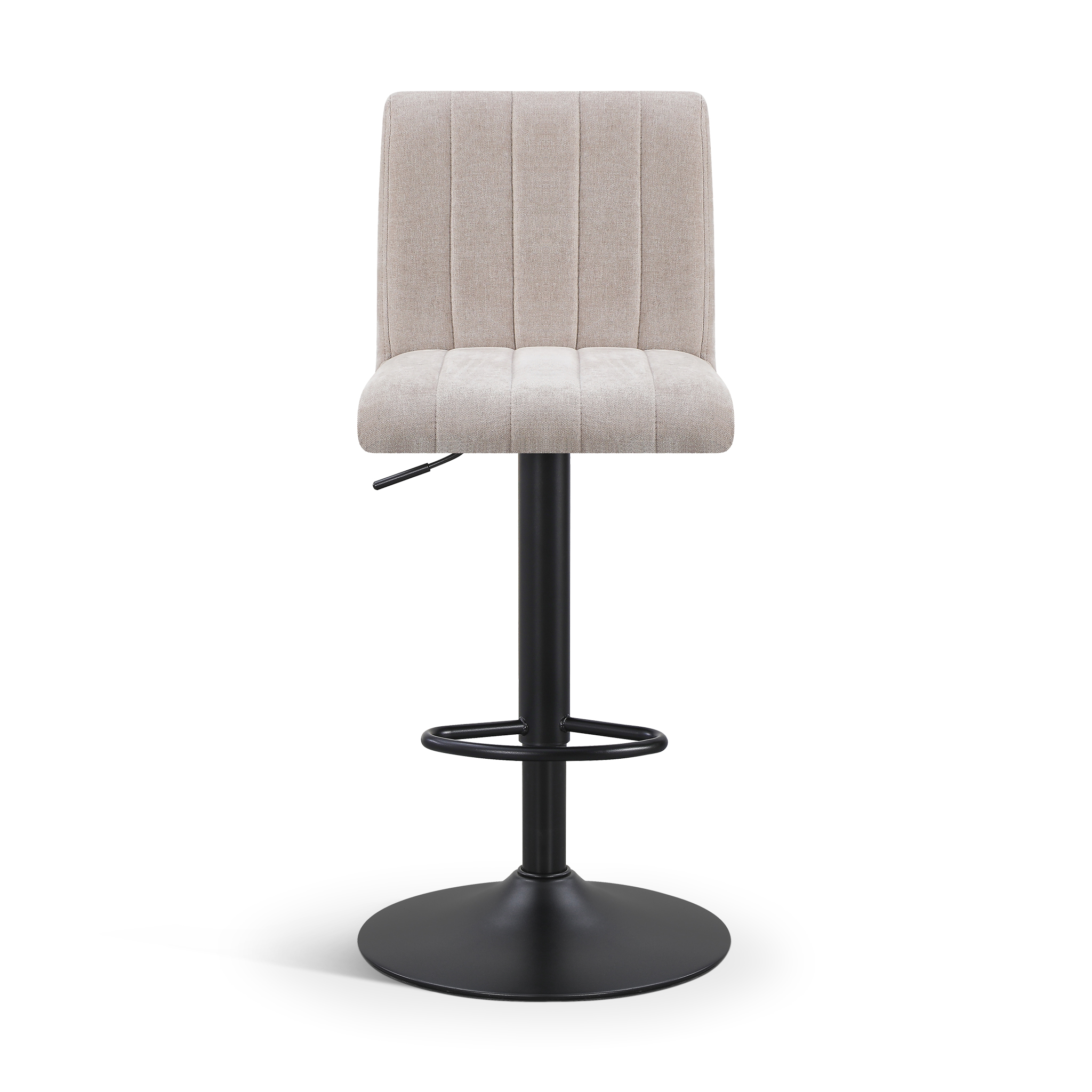 BUBBLEY Bar Stool Beige Fabric Black Base