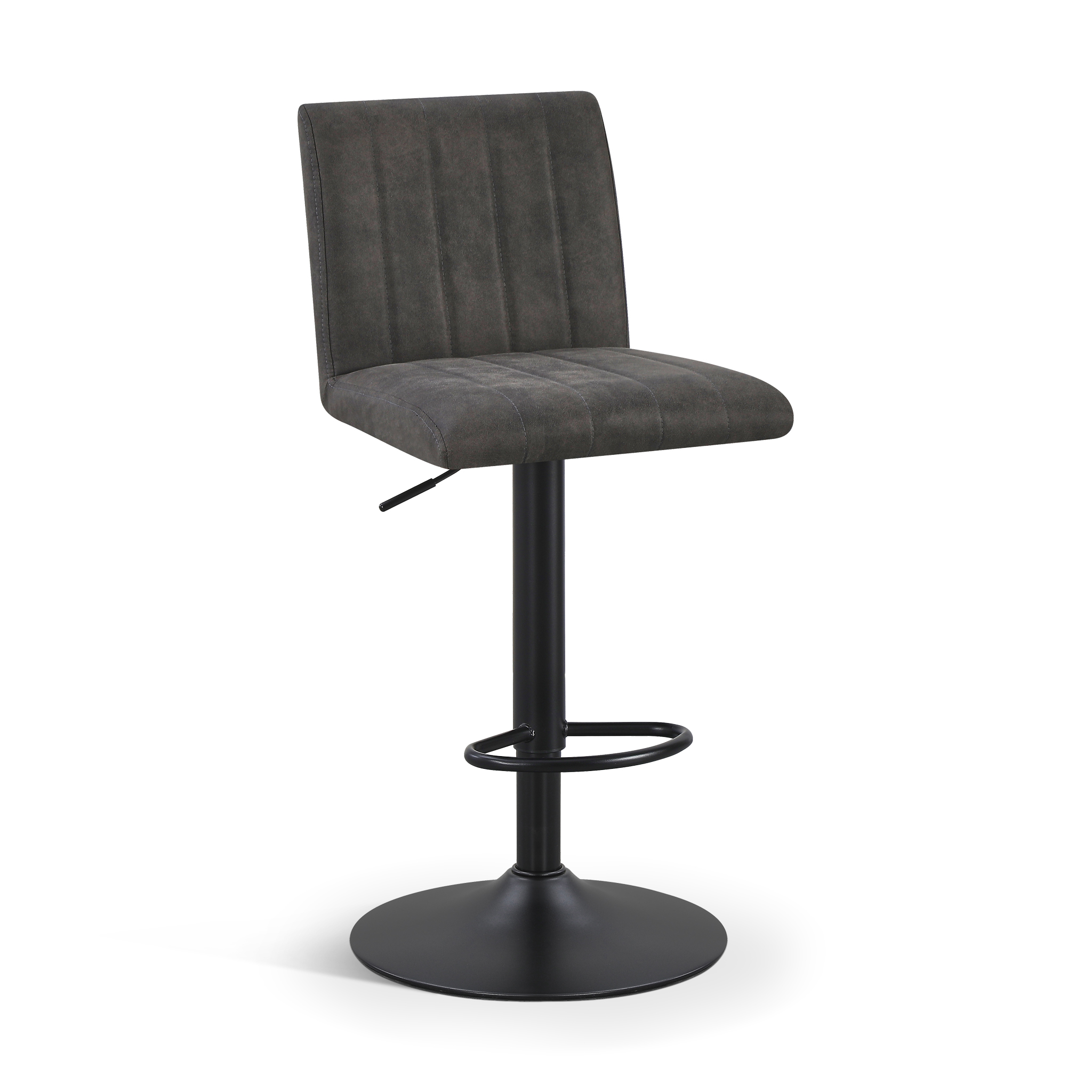 HYDRANIC Bar Stool Grey Fabric Black Base
