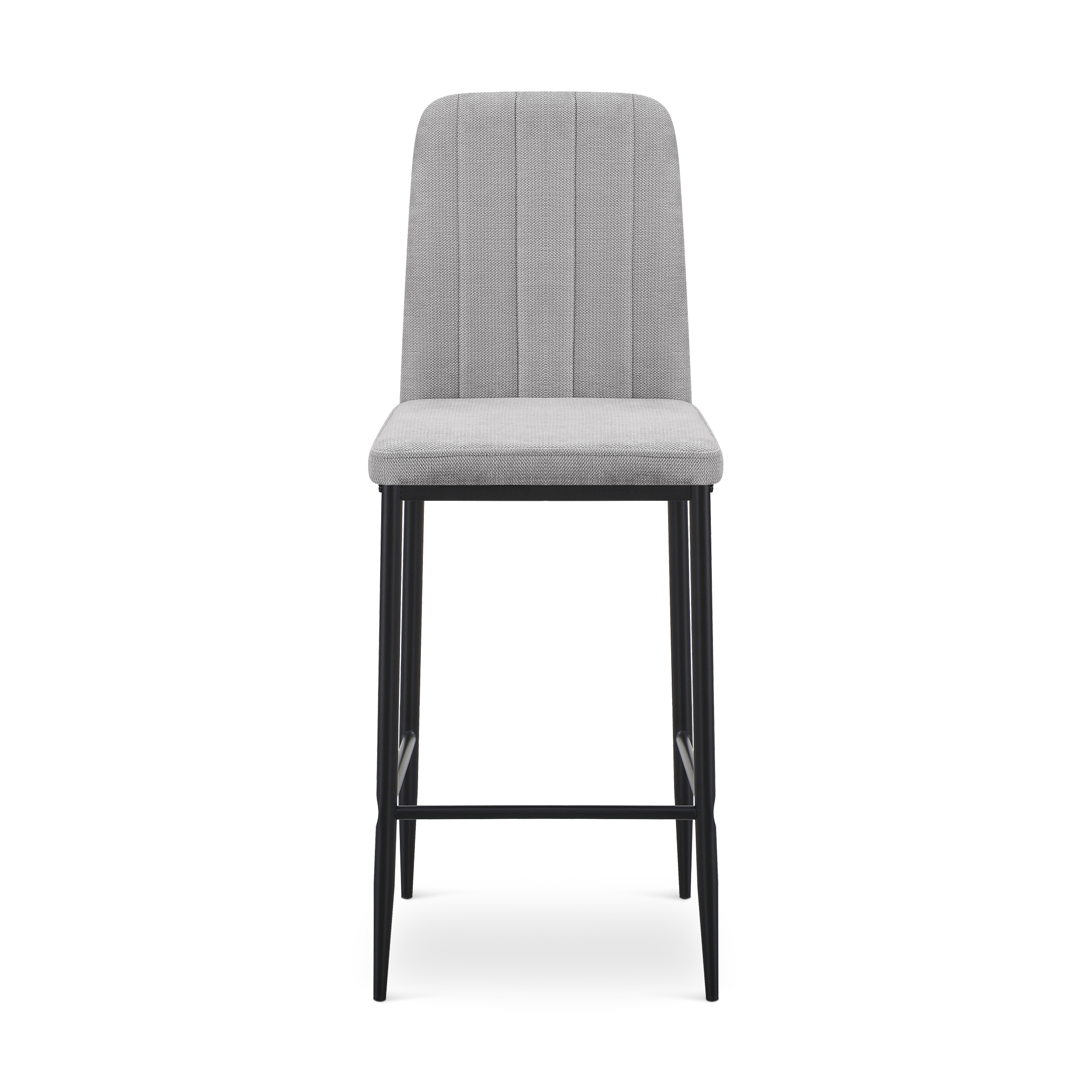 FAMINO Bar Stool Grey Fabric Black Legs