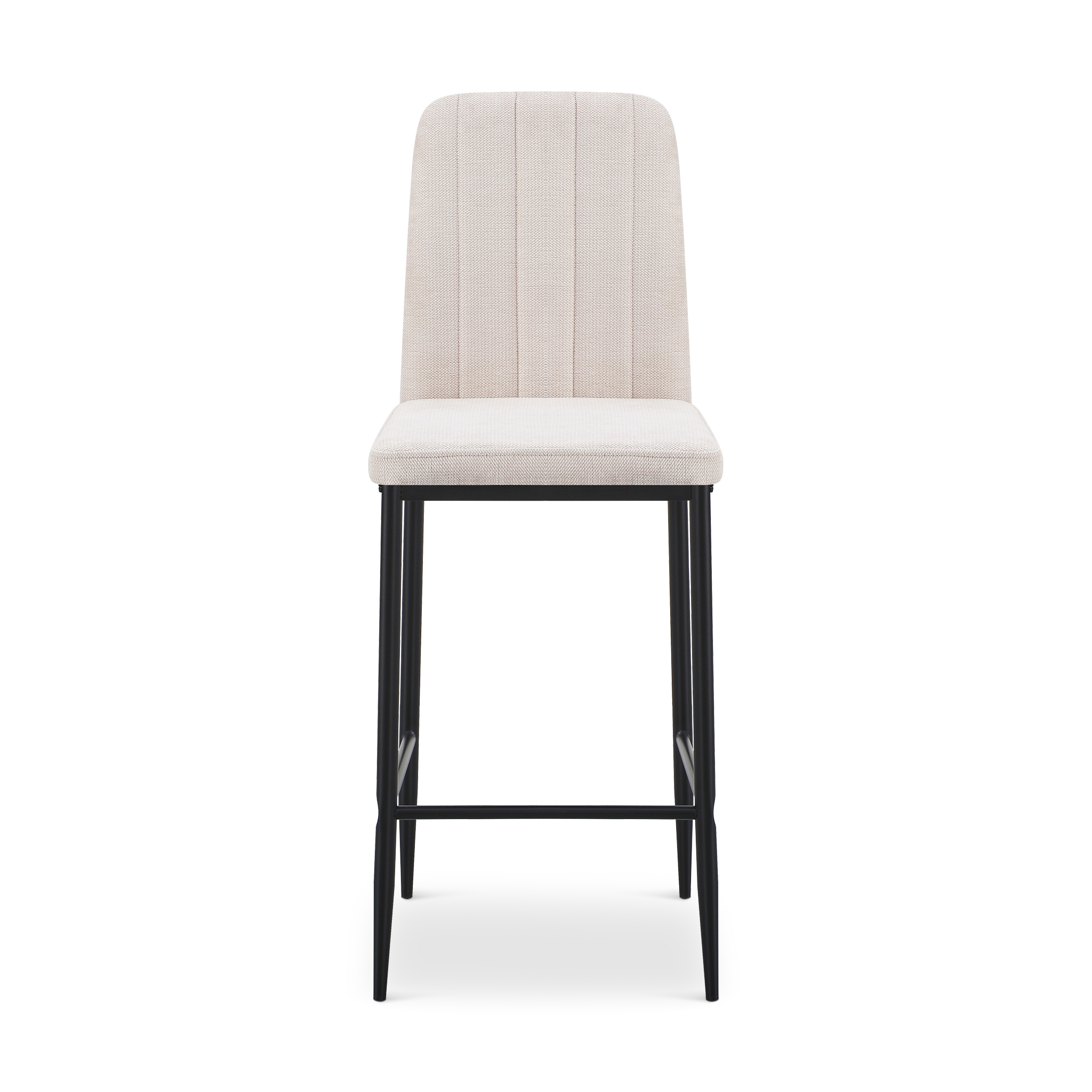 FAMINO Bar Stool Beige Fabric Black Legs