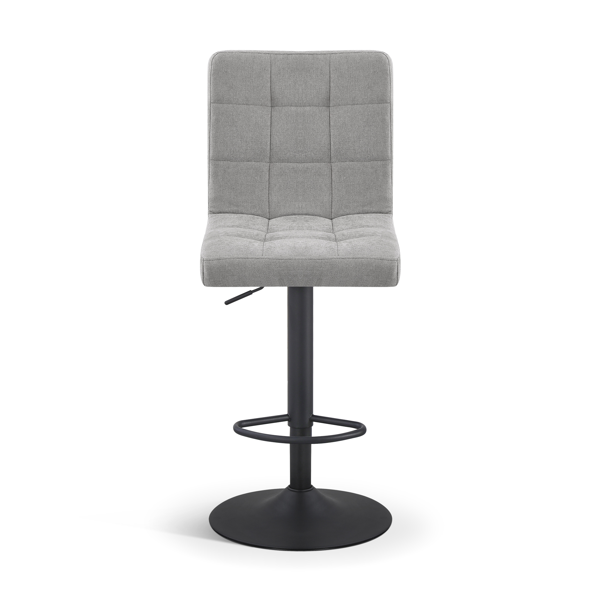 AMARETO Bar Stool Light Grey Fabric Black Base