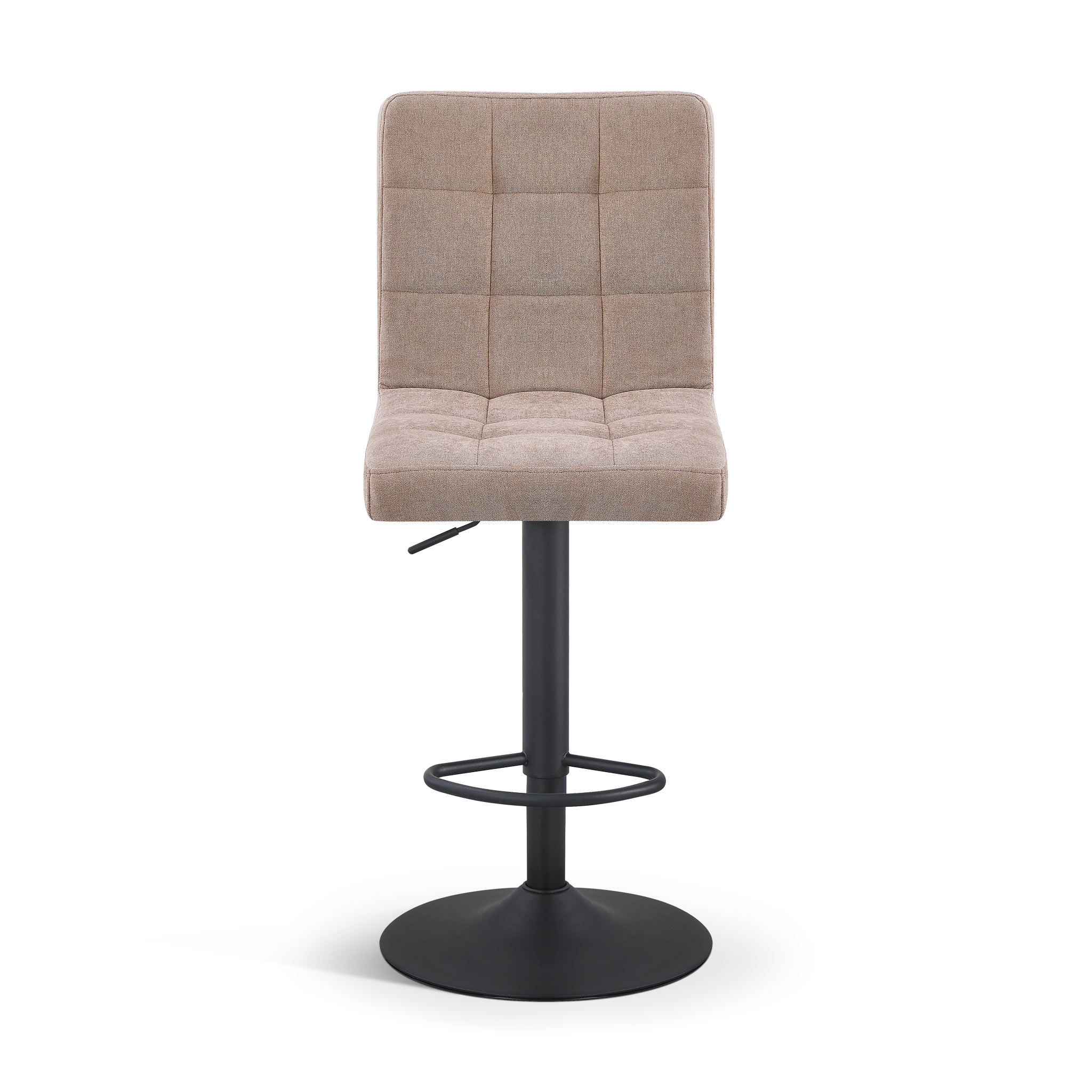 AMARETO Bar Stool Light Brown Fabric Black Base