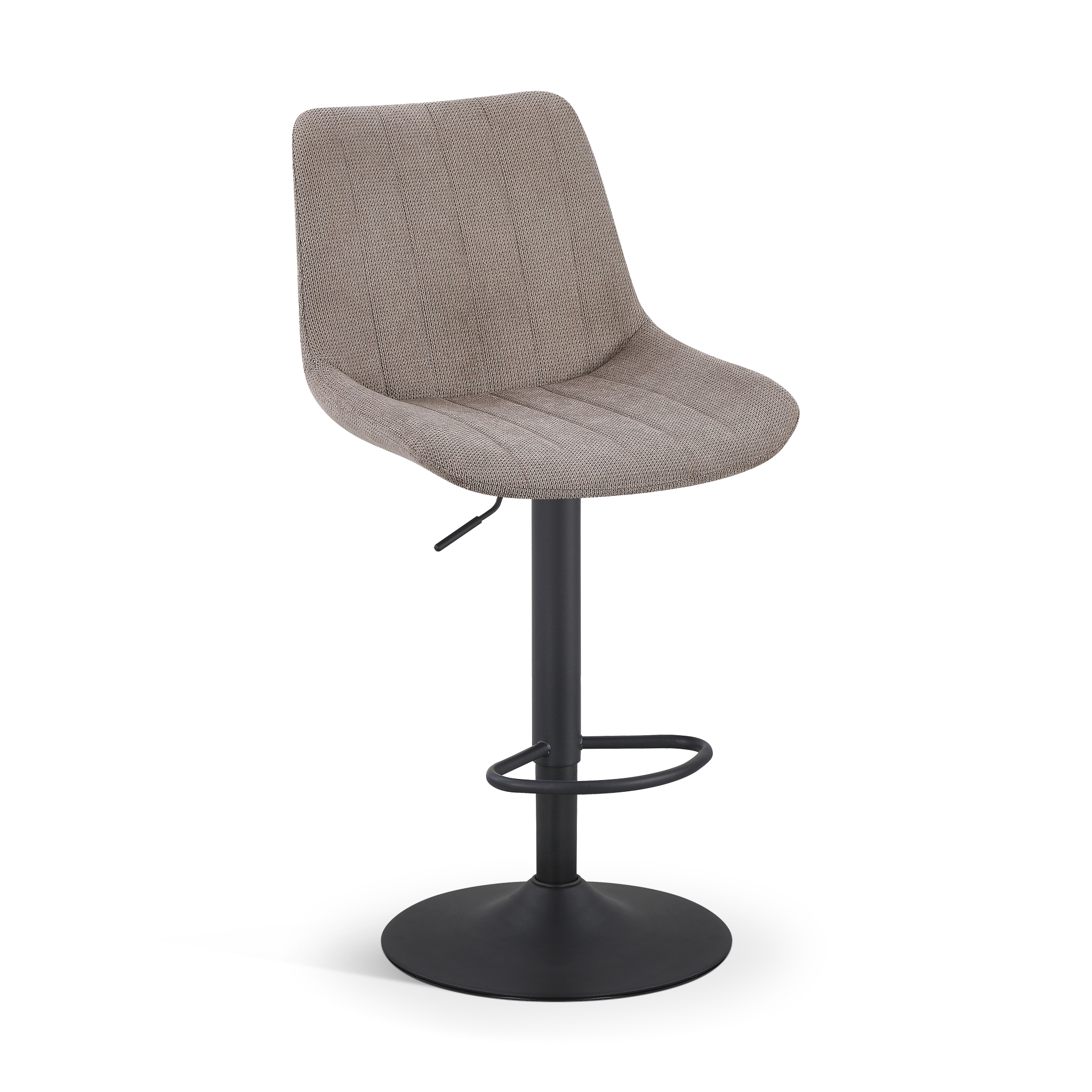 MOCHITO Bar Stool Beige Fabric Black Base