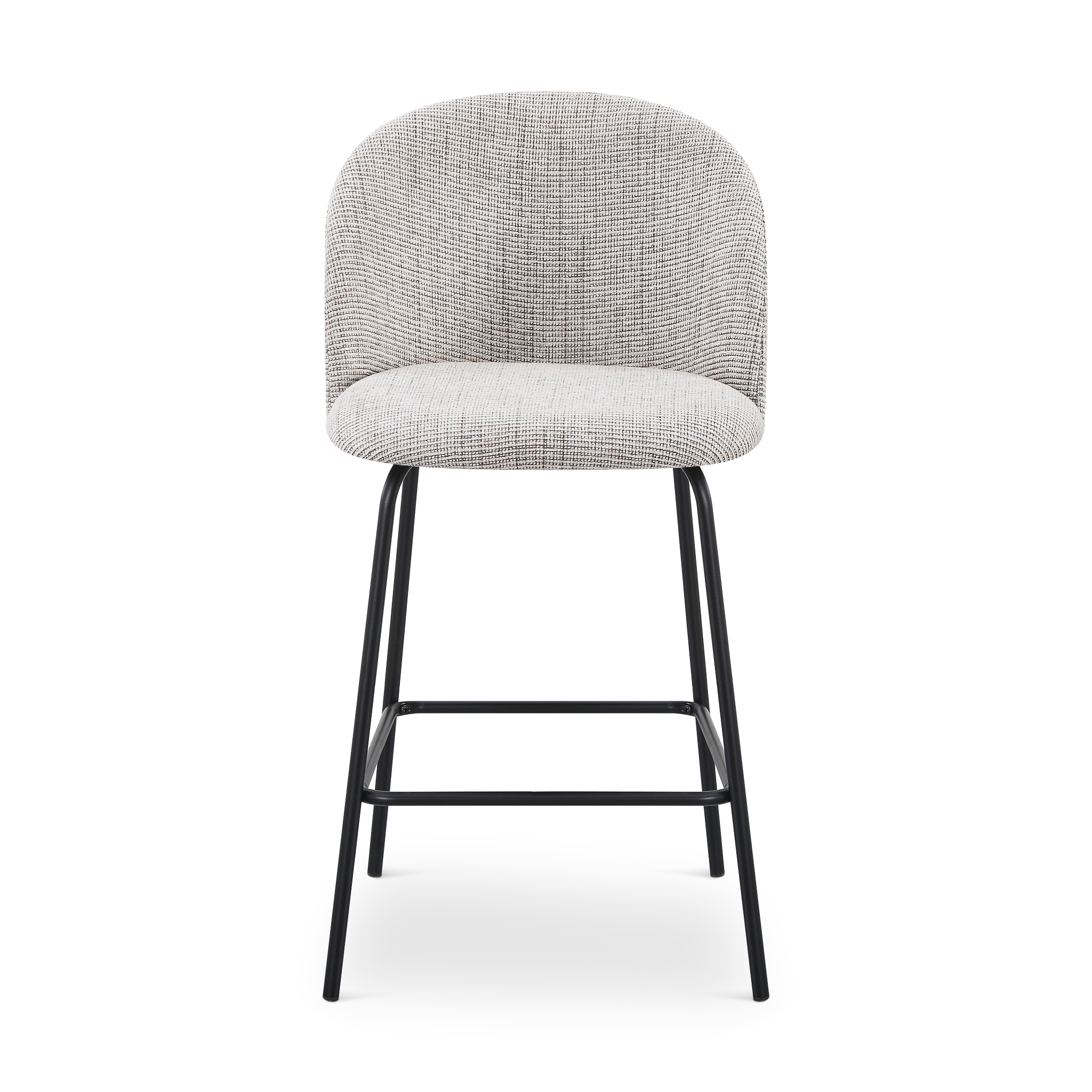 KAVA Bar Stool Light Brown Fabric Black Legs