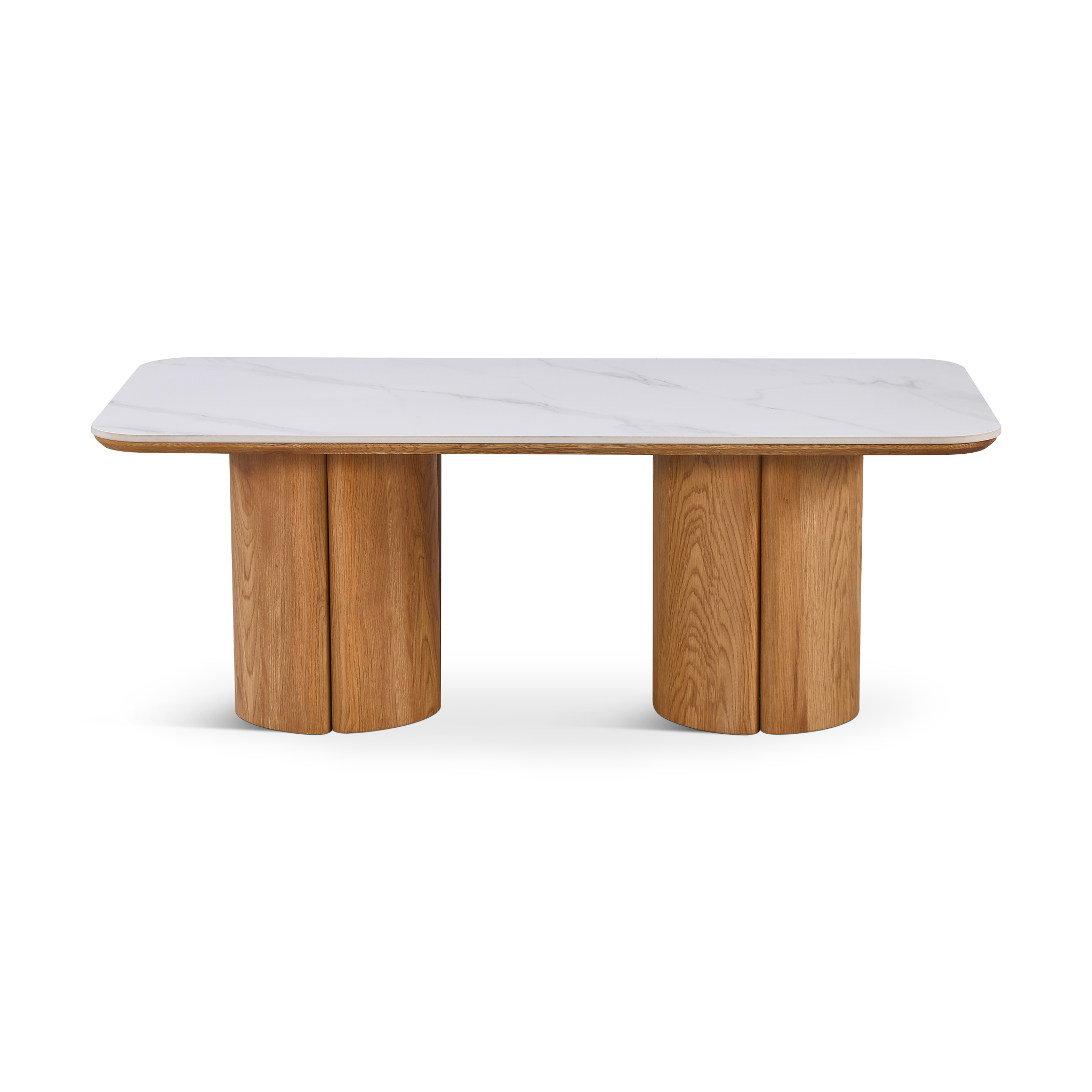 FRUTONI Coffee Table White Marble & Oak
