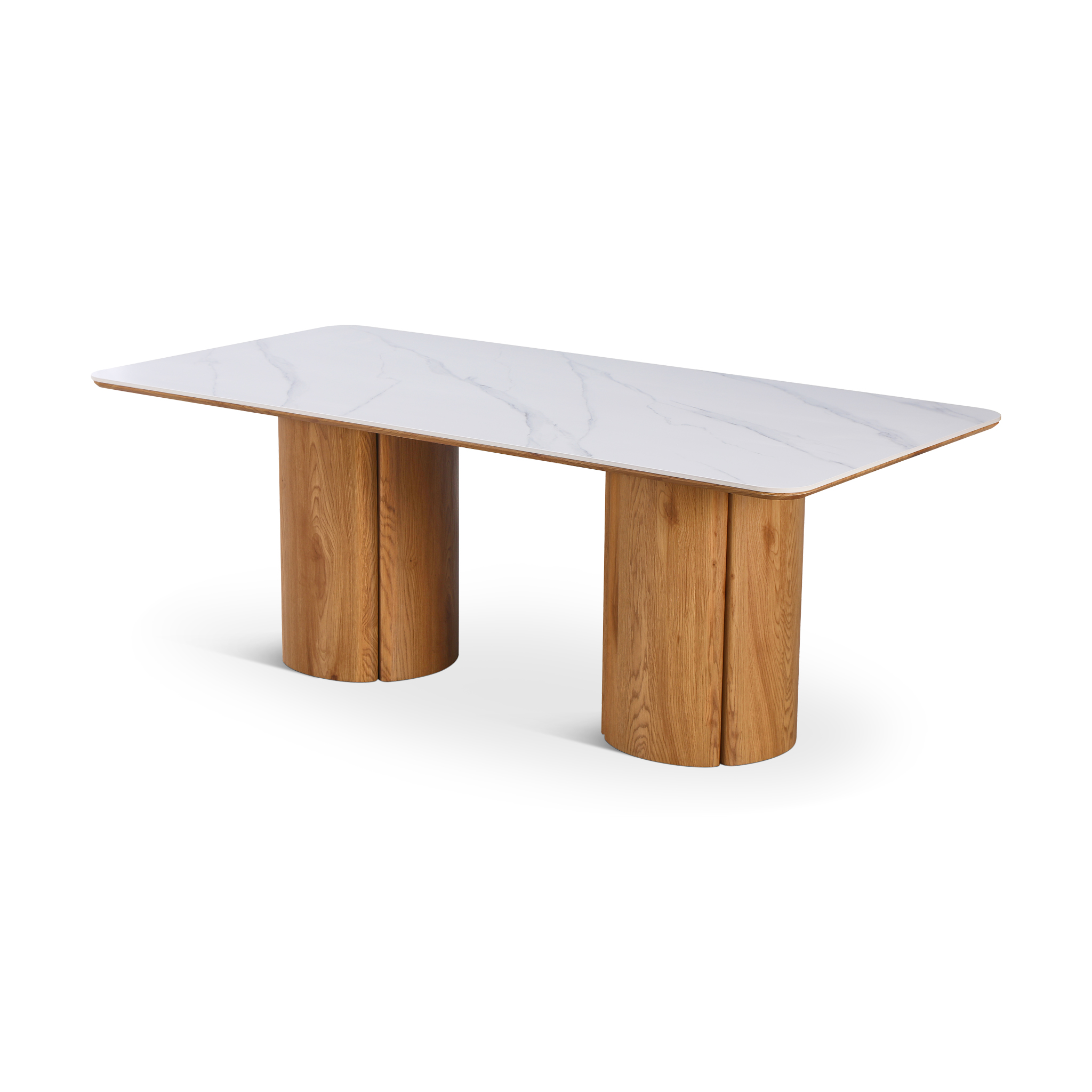 FRUTONI Dining Table White Marble & Oak