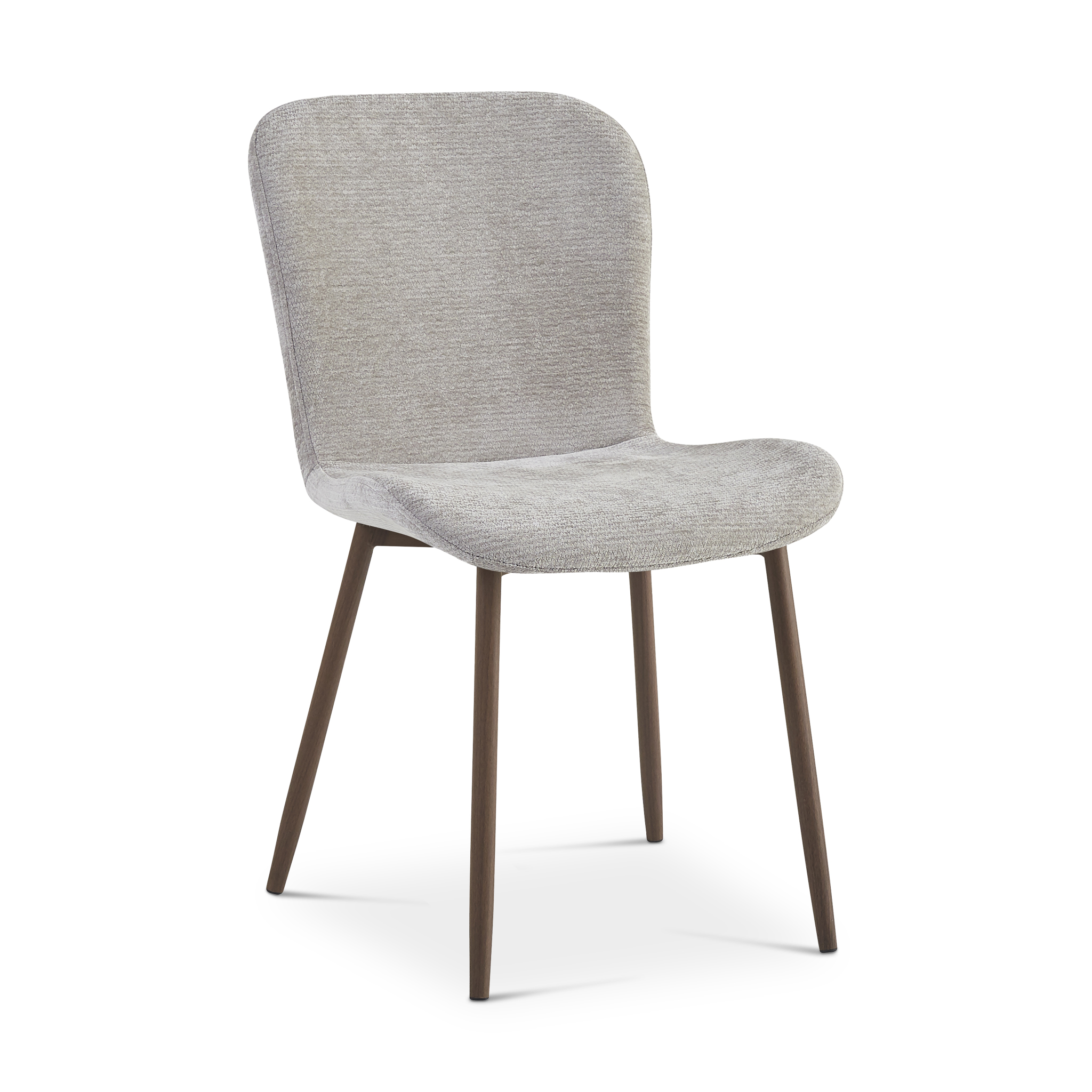 COCONA Dining Chair Grey with Walnut Legs