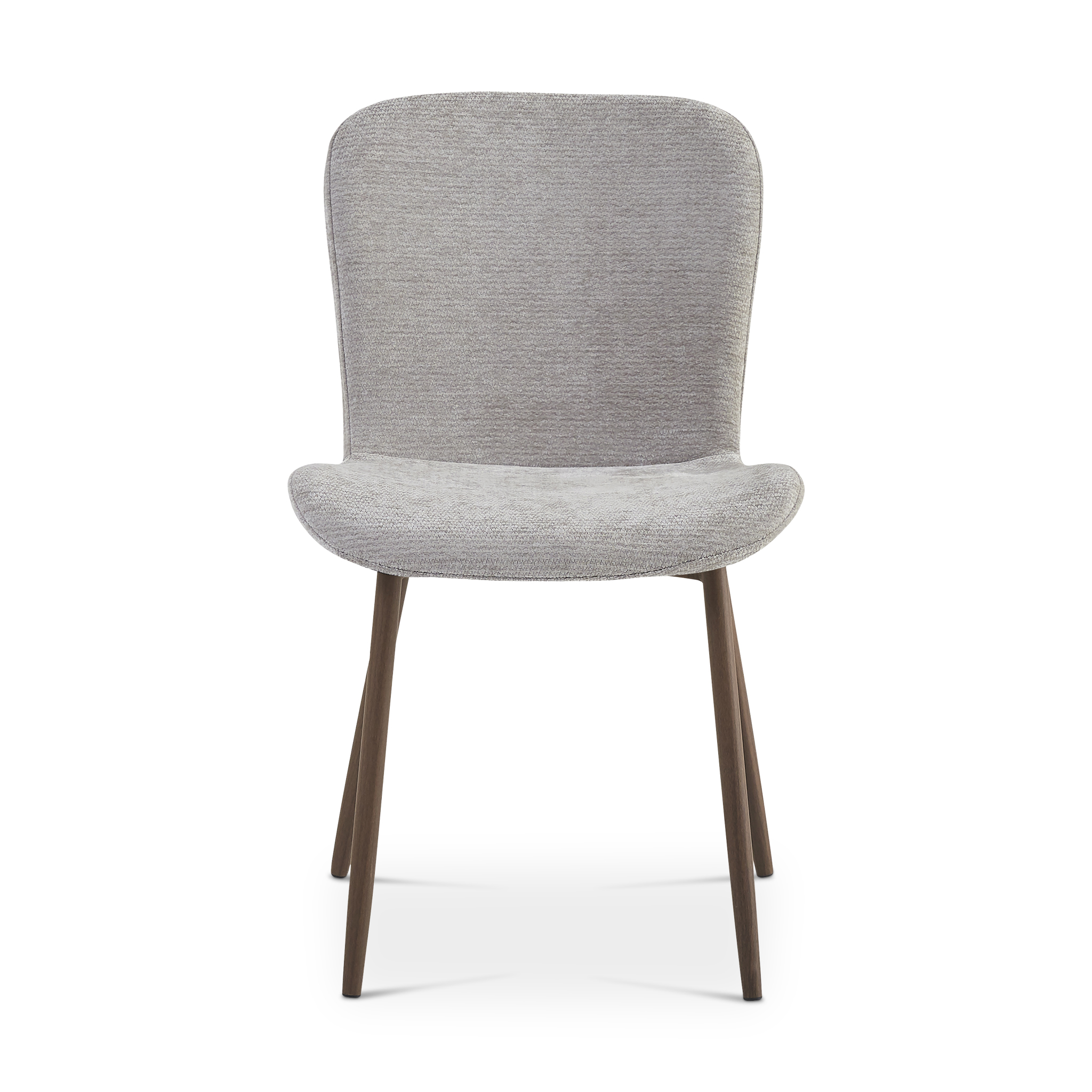 COCONA Dining Chair Grey with Walnut Legs