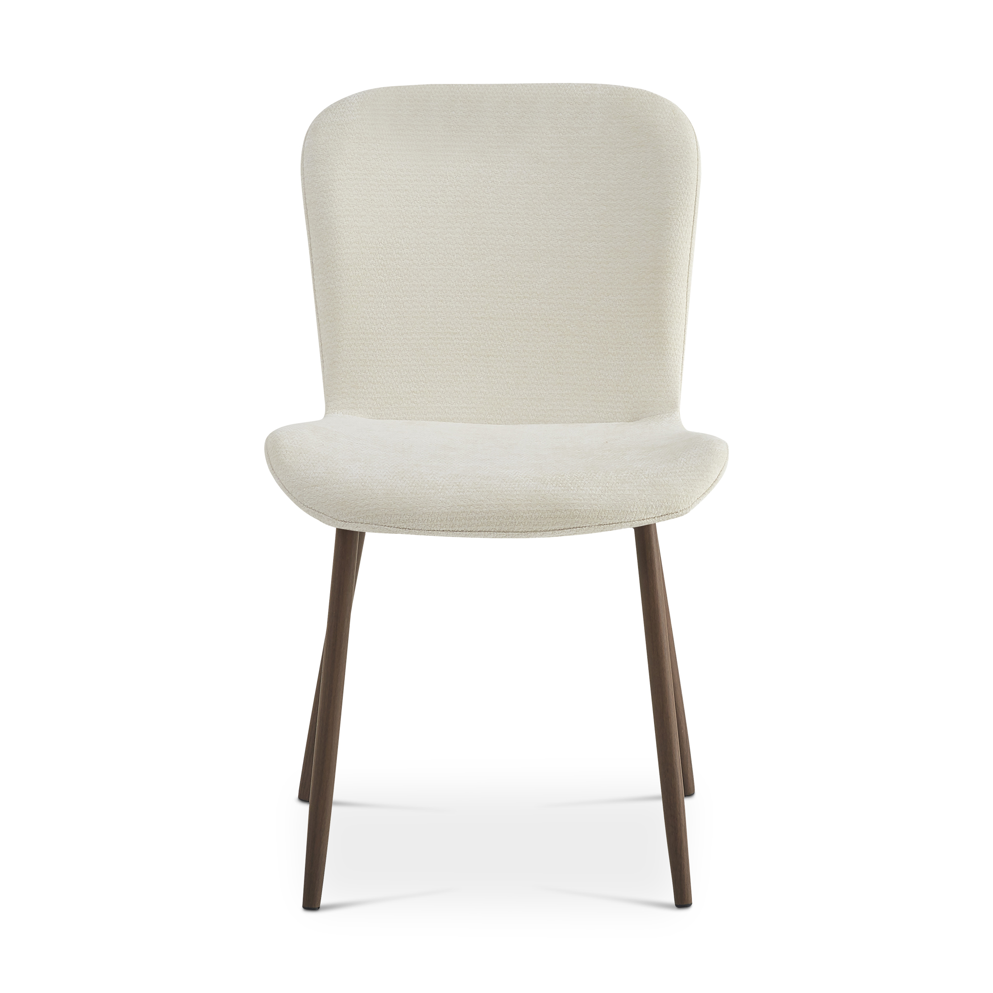 COCONA Dining Chair Beige with Walnut Legs