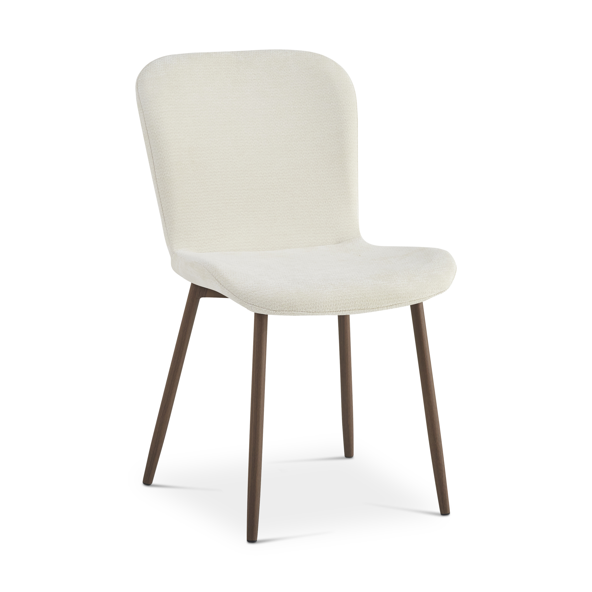 COCONA Dining Chair Beige with Walnut Legs