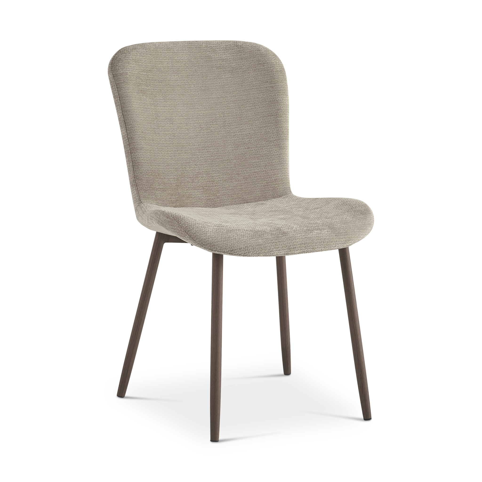 COCONA Dining Chair Taupe with Walnut Legs