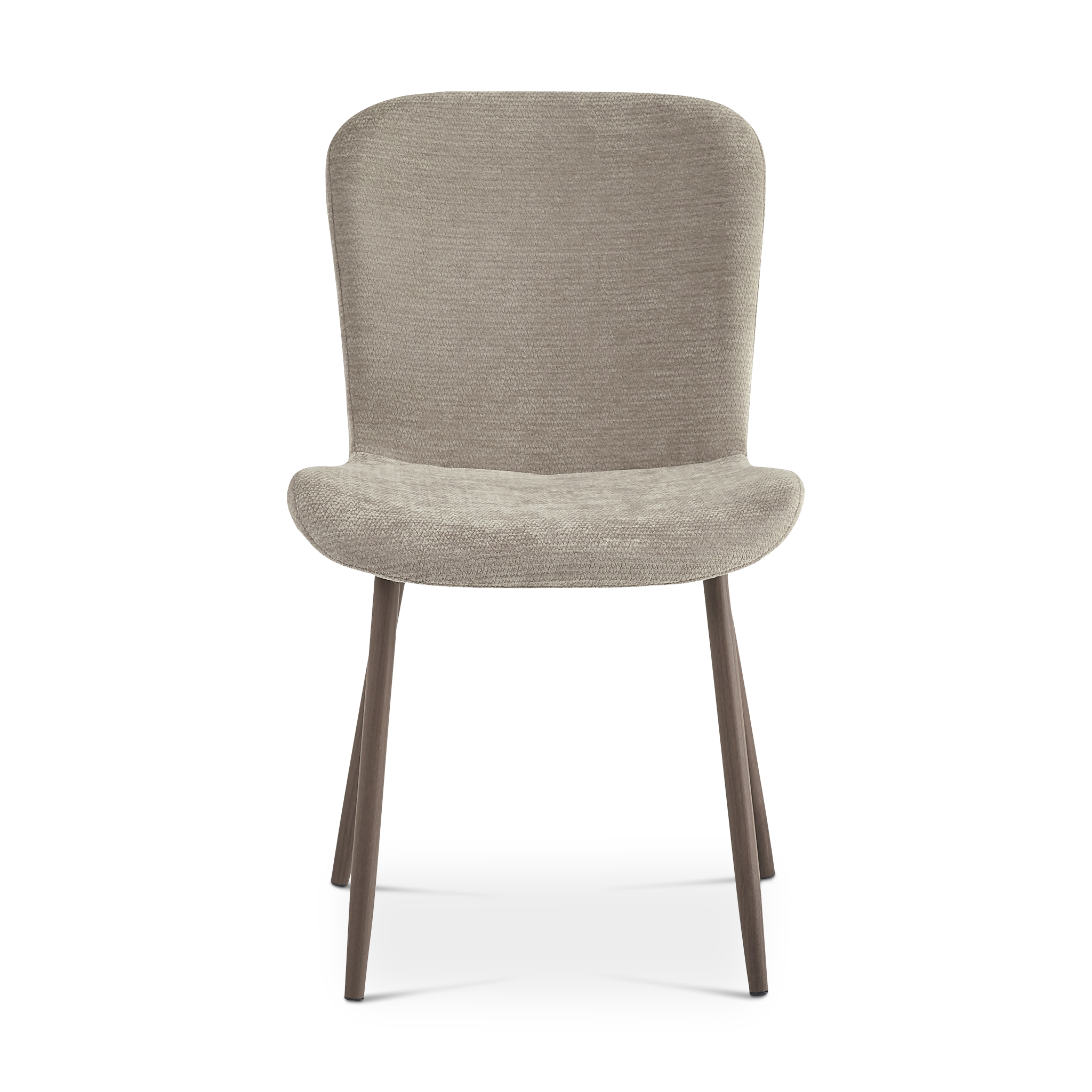 COCONA Dining Chair Taupe with Walnut Legs